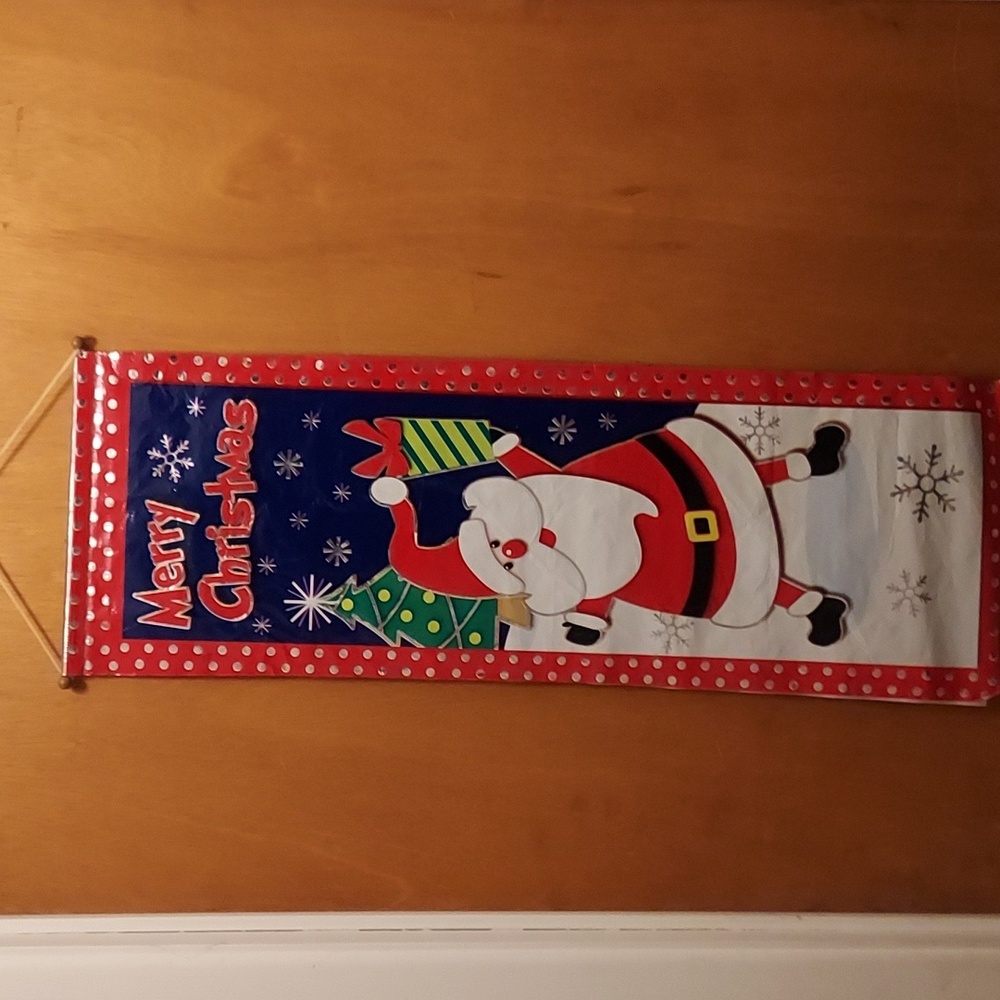Cute Santa Merry Christmas Sign